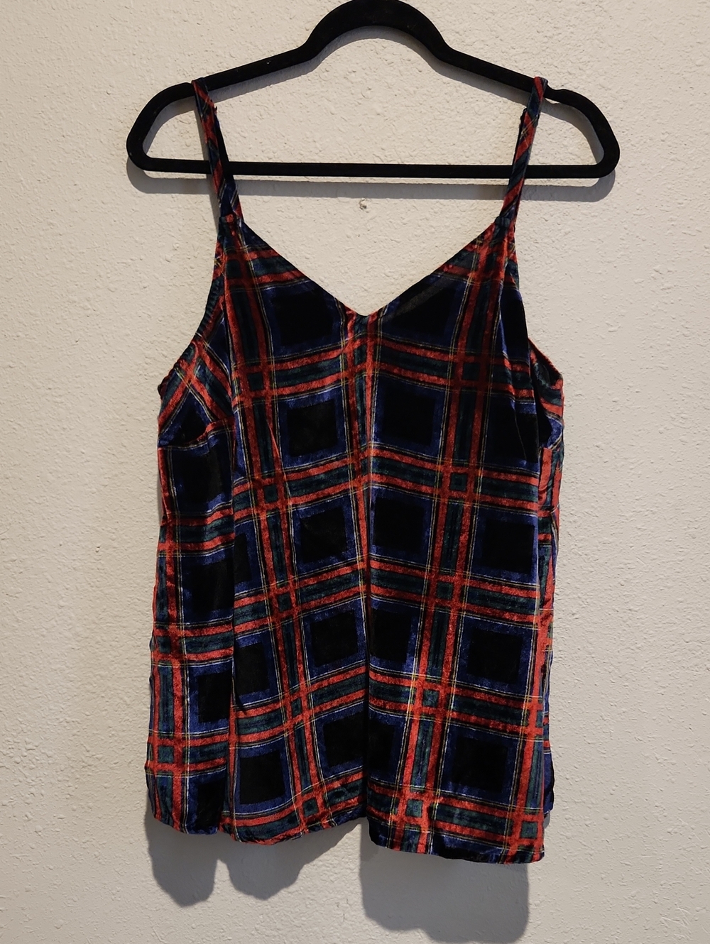 Torrid Velvet Plaid Cami Top Sz 00 Tartan